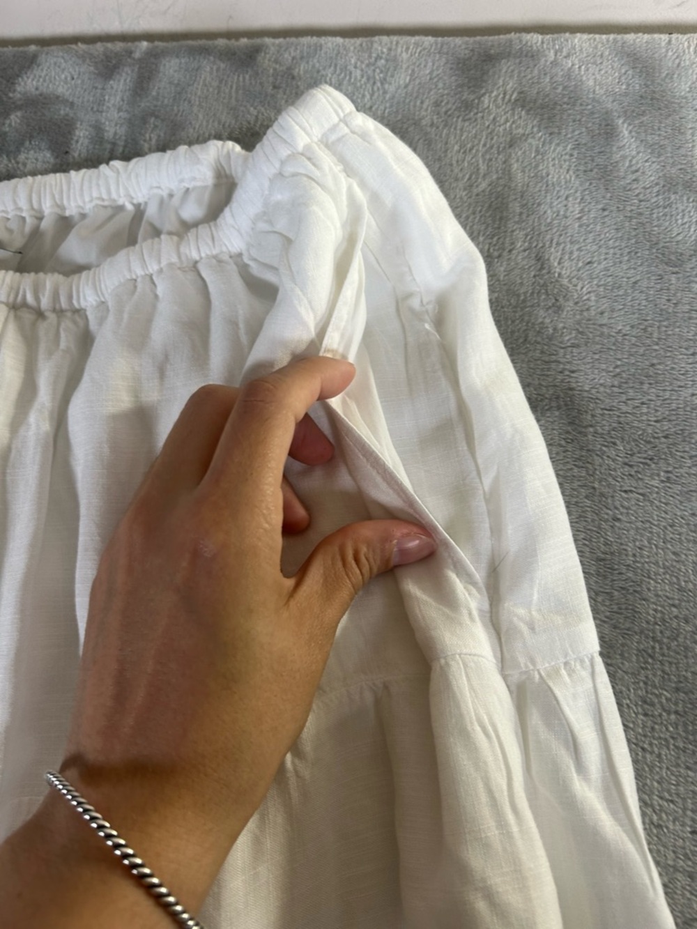 Hollister Women's White Tiered Cotton Midi Skirt - Picture 8 of 10